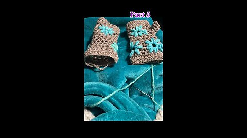 Adorable Crocheted Flower Gloves Part 5