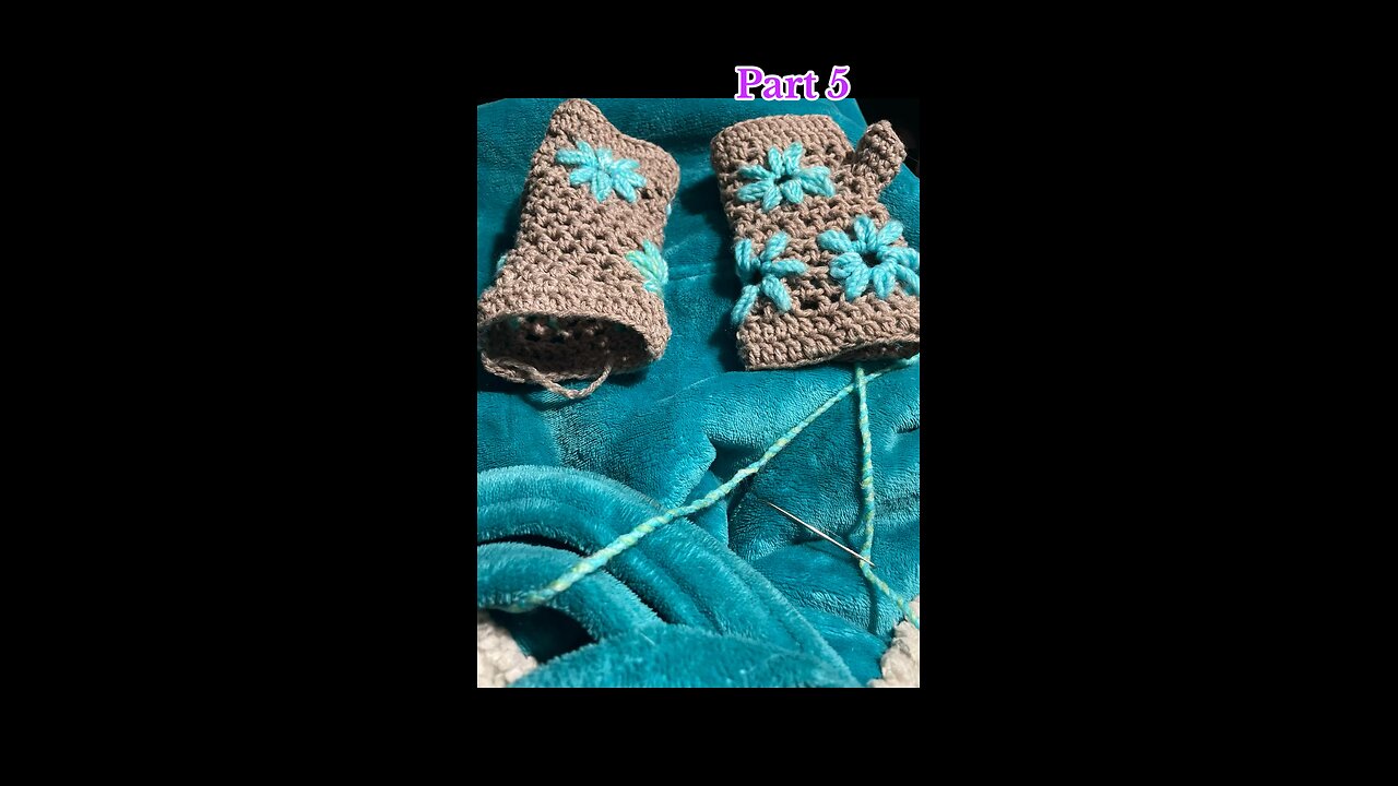 Adorable Crocheted Flower Gloves Part 5