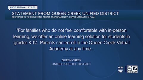 Parent group in Queen Creek District pushing for more transparency as COVID cases rise