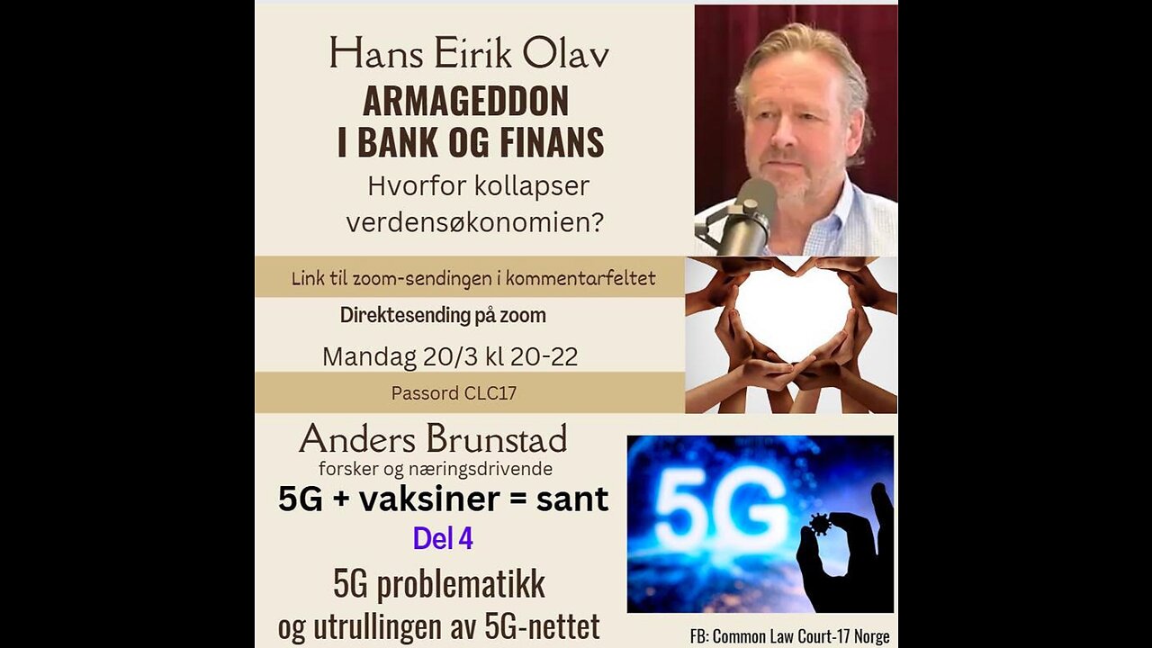 20032023 ARMAGEDDON innen bank og finans, Hans Erik Olav. Og 5G+Vaksiner=SANT ved Anders Brunstad