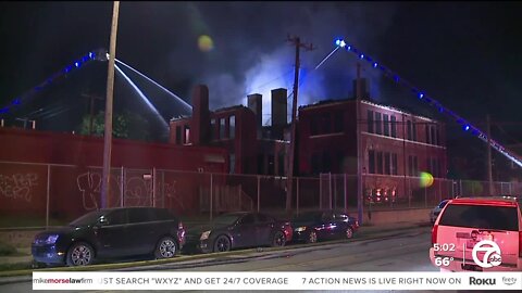 3-alarm fire at vacant James A. Garfield school building in Southwest Detrtoit