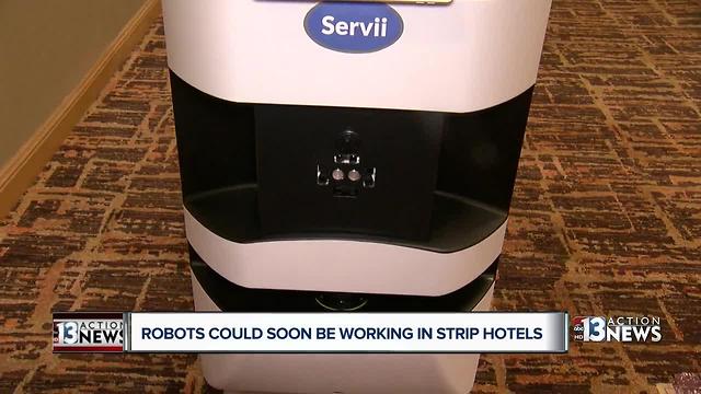 'Servii' the robot could soon be delivering room service on the Las Vegas Strip