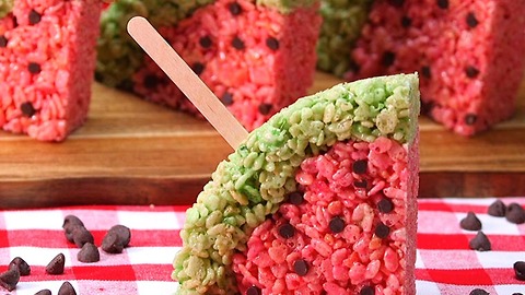 Watermelon Rice Krispie Treats