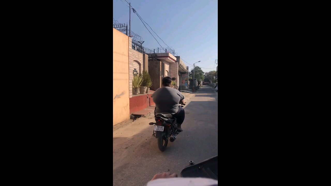 my friend first time on bike