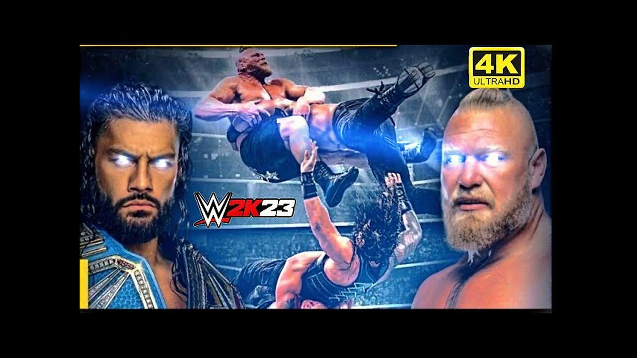 WWE 2K23 - Roman Reigns Vs Brock Lesnar | Extreme Rule Match | Wrestle Mania | Funny Commentary #wwe