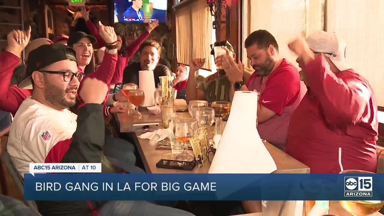 Cardinals fans arrive in LA for playoffs game against the Rams