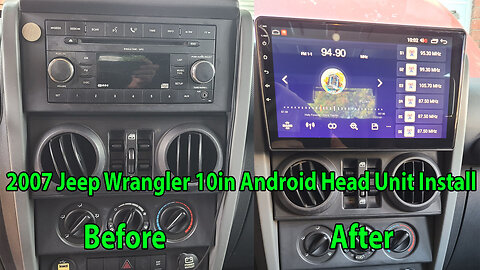 Installing a 10" Android 12 Radio Head Unit in a Jeep Wrangler.