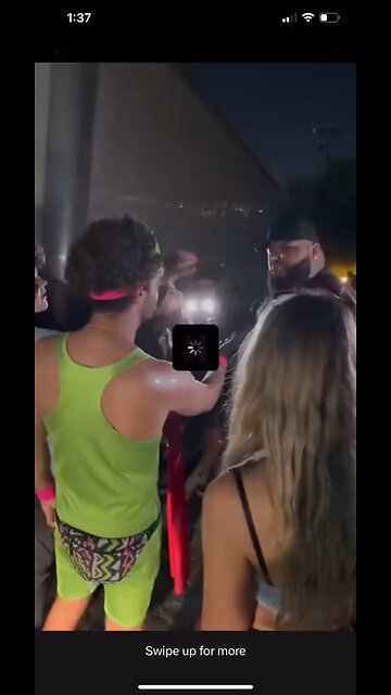 Security Guard Knock Down Man Dressed For Halloween