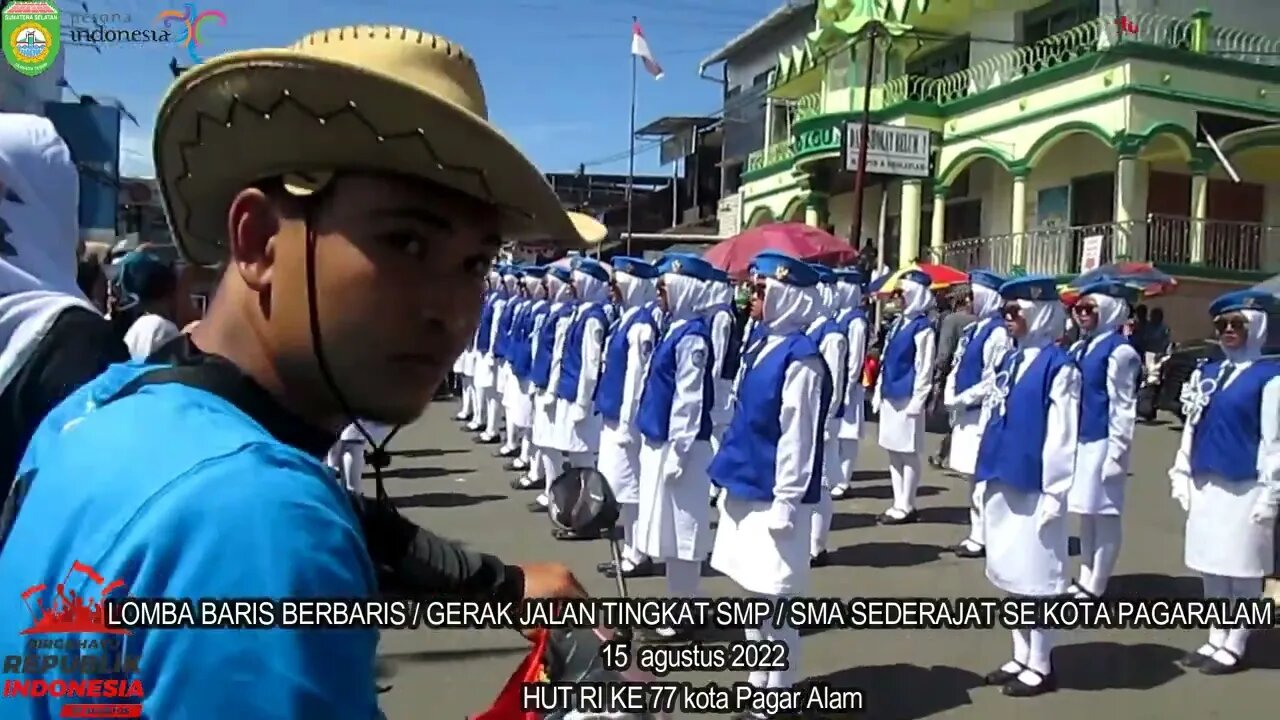 GERAK JALAN / BARIS BERBARIS TINGKAT SMP/ SMA SEDERAJAT SE KOTA PAGAR ALAM , HUT RI KE 77 PAGAR ALAM