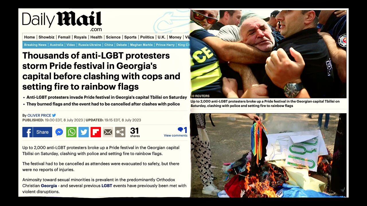 Christians Fight Back Against Gay Mafia Pedophile Agenda In Orthodox Country Next To Russia Georgia