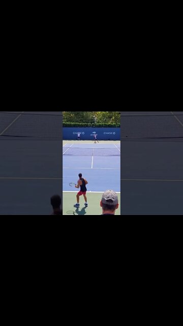 Carlos Alcaraz forehand to dropshot winner tennis practice 2022 us open