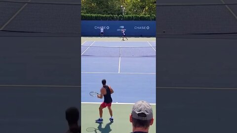 Carlos Alcaraz forehand to dropshot winner tennis practice 2022 us open