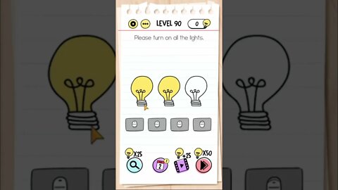 Brain Test Tricky Puzzles Level 90 Please turn on all the lights.