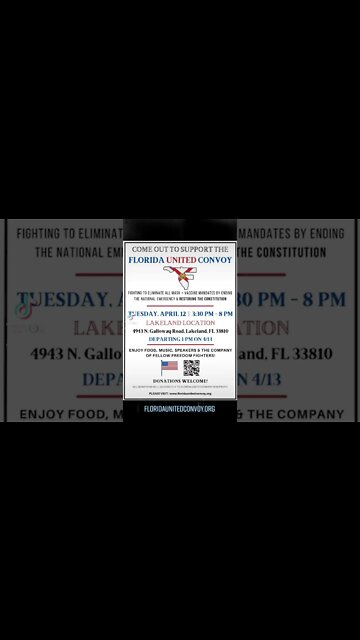 Florida United Convoy Locations Begins April 7