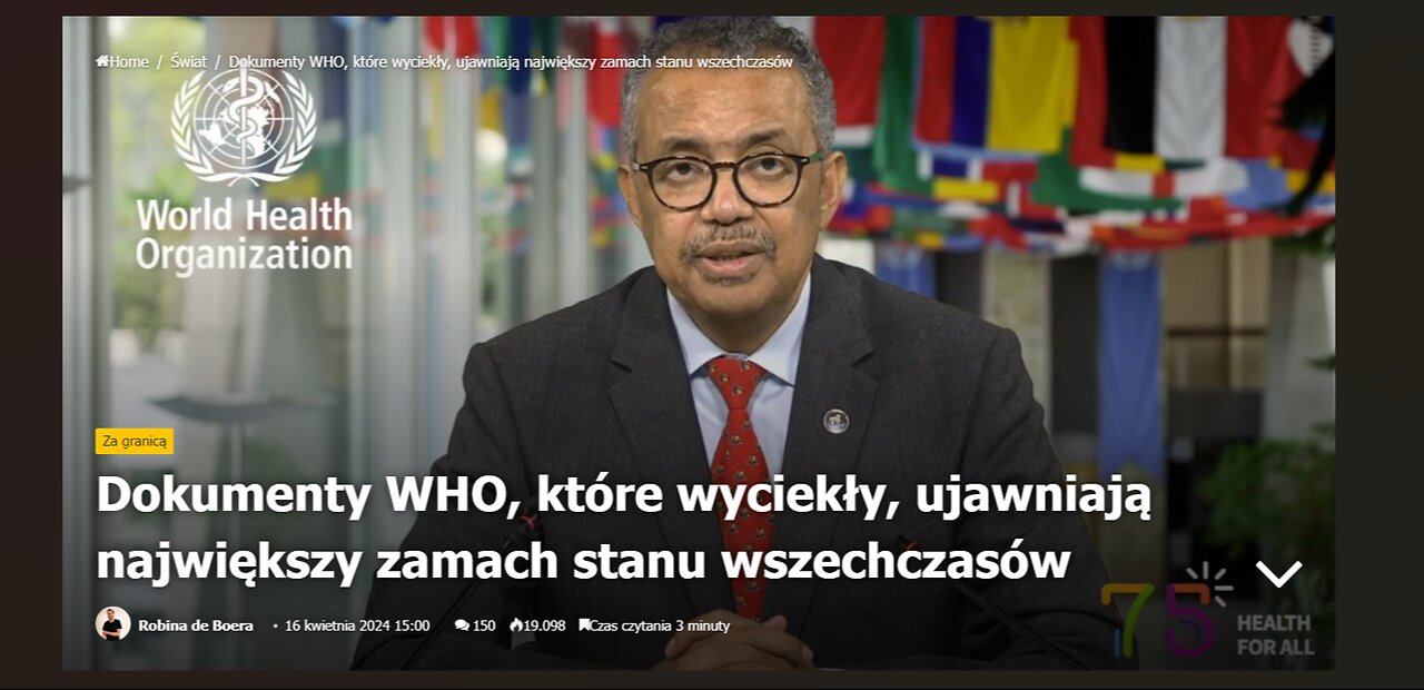 Dokumenty WHO, które wyciekły, ujawniają największy zamach stanu wszechczasów