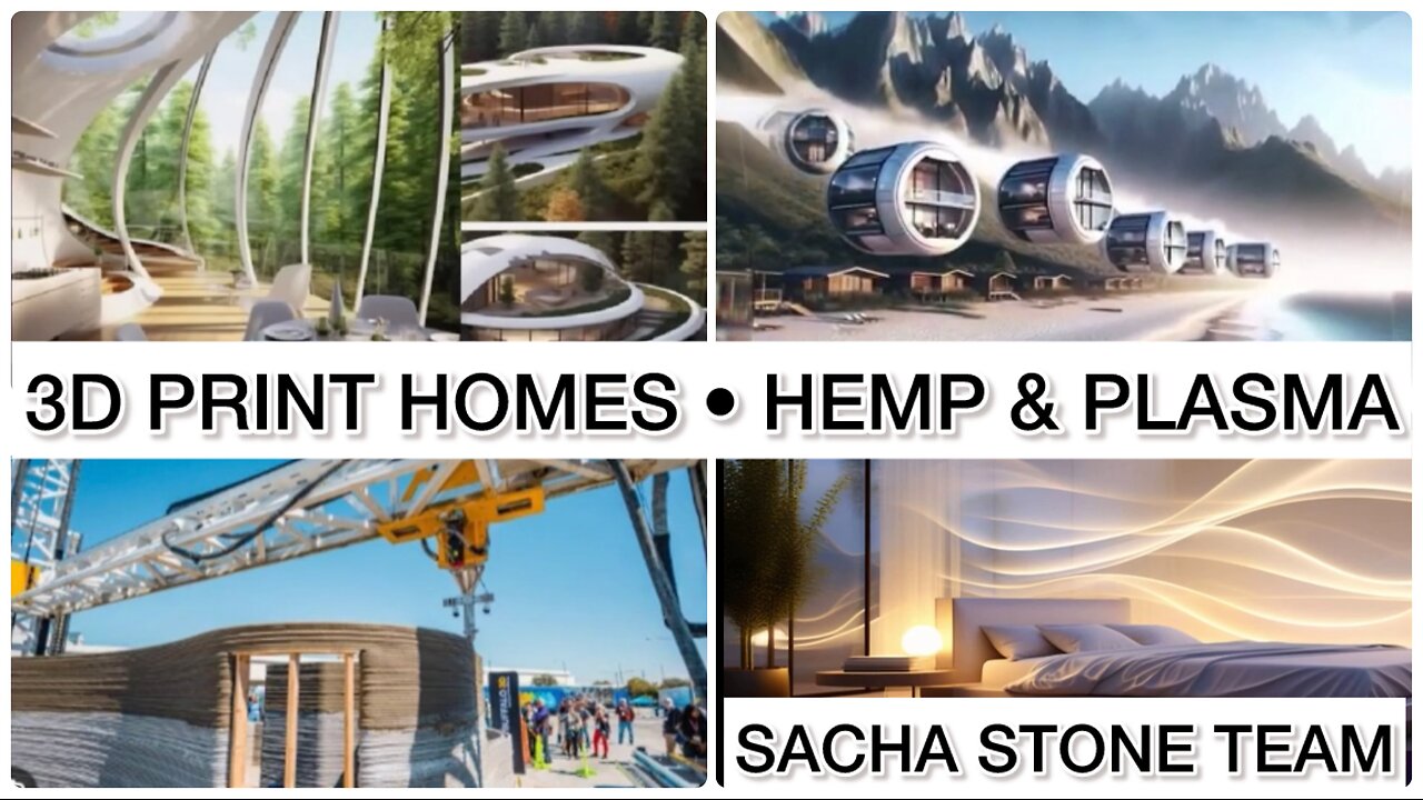 BUILDING HOMES with 3D PRINTER using HEMP & PLASMA • WALLS that illuminate