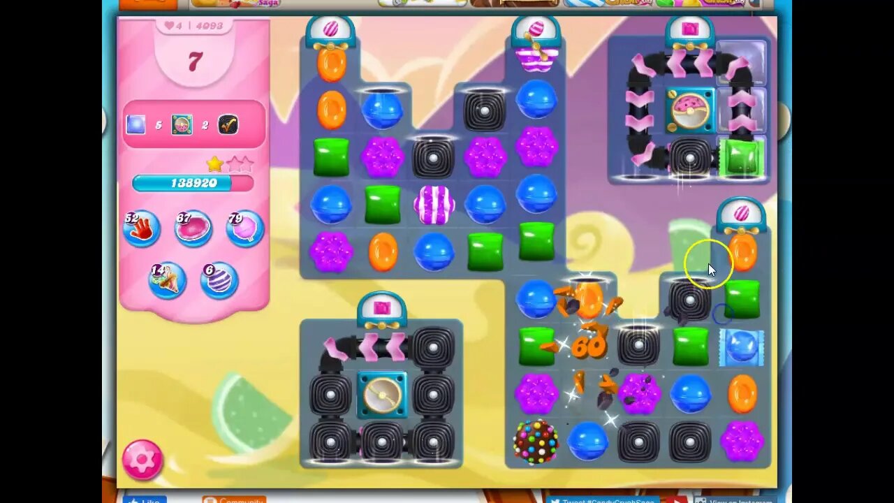 Candy Crush Level 4093 Talkthrough, 32 Moves 0 Boosters