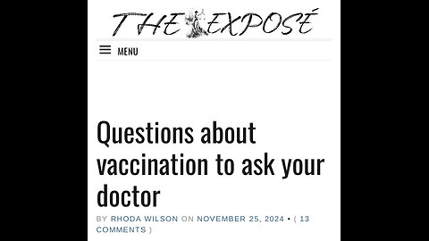 Questions about vaccination to ask your doctor by Dr. Vernon Coleman