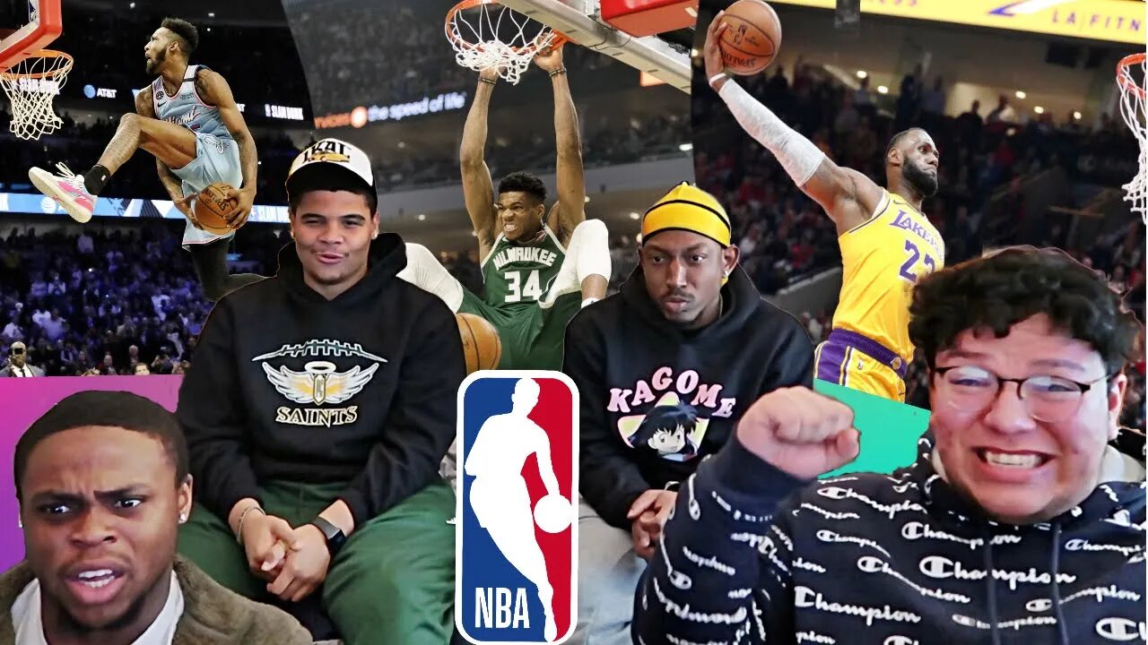 AMERICAN FOOTBALL PLAYERS REACT TO NBA BEST DUNKS OF 2021