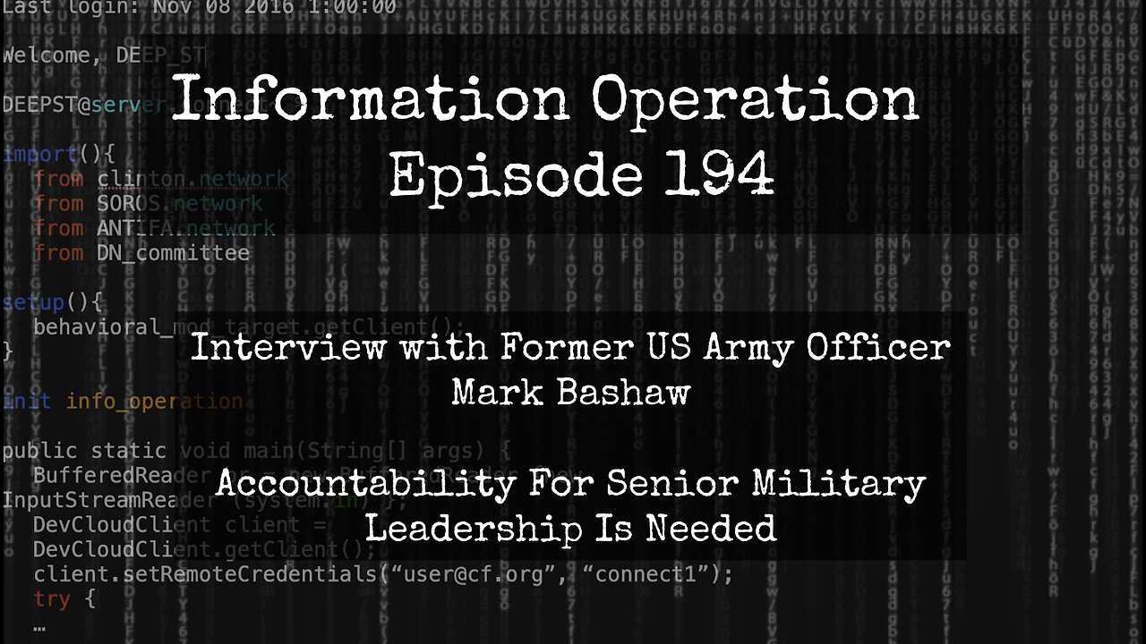 Information Operation - Mark Bashaw On The Bioweapon Use On US Military Forces 11/3/23