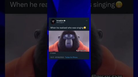 When he saw who was singing 🦍 sing 1 #shorts #wholesome #nice