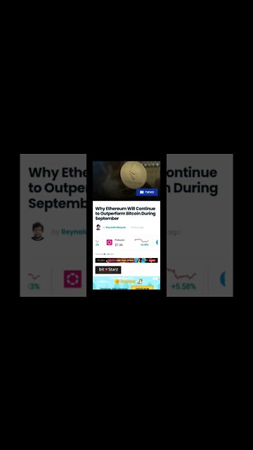 Why Ethereum Will Continue to Outperform Bitcoin During September #cryptomash #ethereum #bitcoin