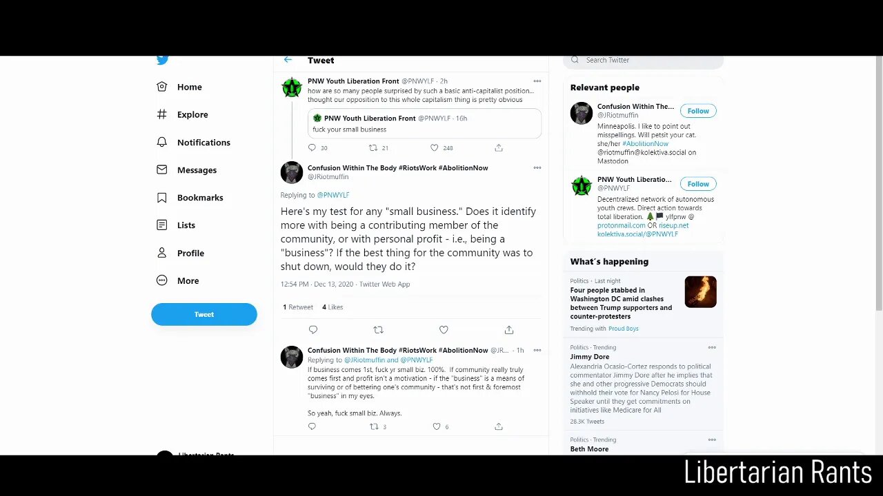 Antifa Supporters say "F Your Small Business". They Are Sociopaths.