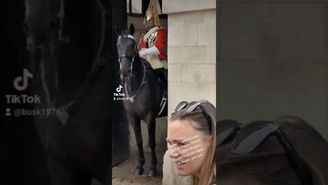 Horse gets scared by a fire engine #horseguardsparade
