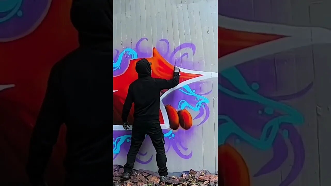 SMOOTH OUTLINES & BRILLIANT GRAFFITI PIECE #graffiti #graffitiart #shorts