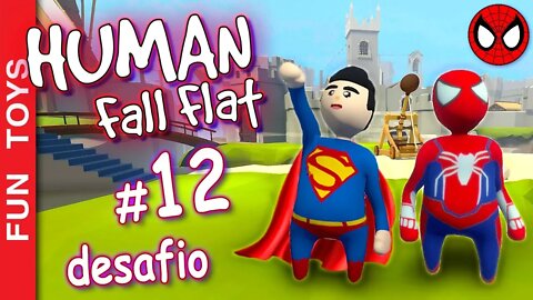 Human Fall Flat #12 - Homem-Aranha e Super-Homem - DESAFIO - Ache QUAL a diferença de cada NÍVEL! 😂