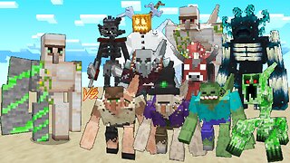 Emerald Golem Vs Land of Mutants / Minecraft Mob Battle