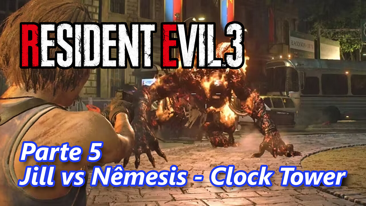 Resident Evil 3 Remake (PC) - Parte 5 - Jill vs Nêmesis - Clock Tower - Roupa Clássica da Jill RE3