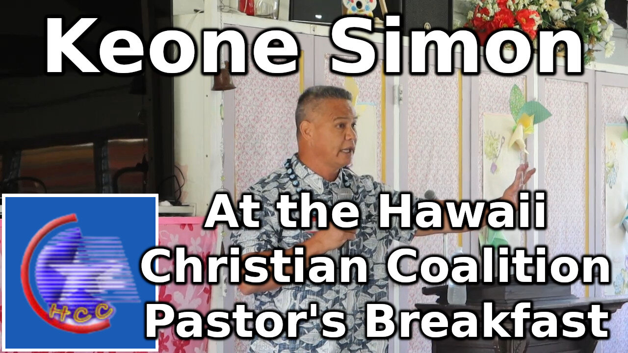 Keone Simon at the Hawaii Christian Coalition Pastor's Breakfast