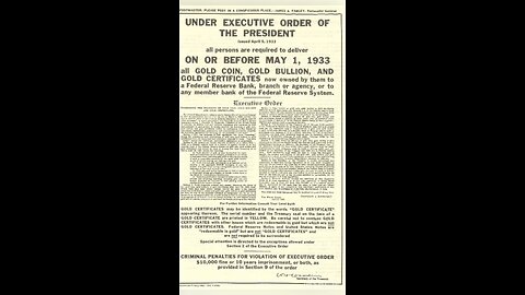 May 1, 1933 Executive Order