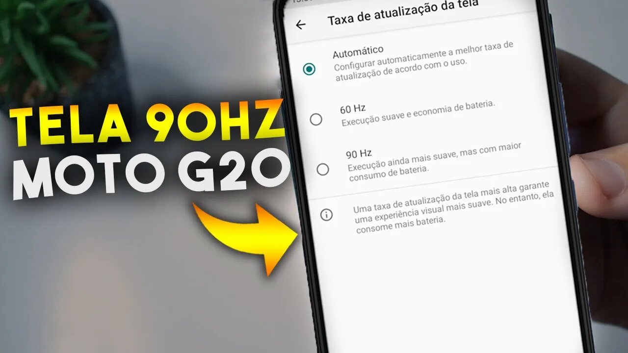 Como ATIVAR TELA DE 90Hz no Moto G20