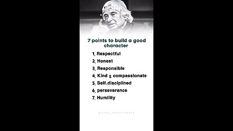 7 points to build a good character ✅