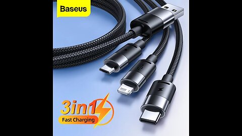 Cabo 3 em 1 USB de carregamento rápido 1,2m StarSpeed Baseus