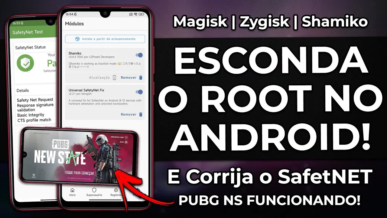 Esconda o ROOT e CORRIJA o SAFETYNET no ANDROID! | PUBG New State & PicPay FUNCIONANDO COM ROOT