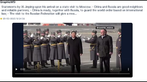 Statements by XI JINPING upon his arrival on a state Visit to MOSCOW.