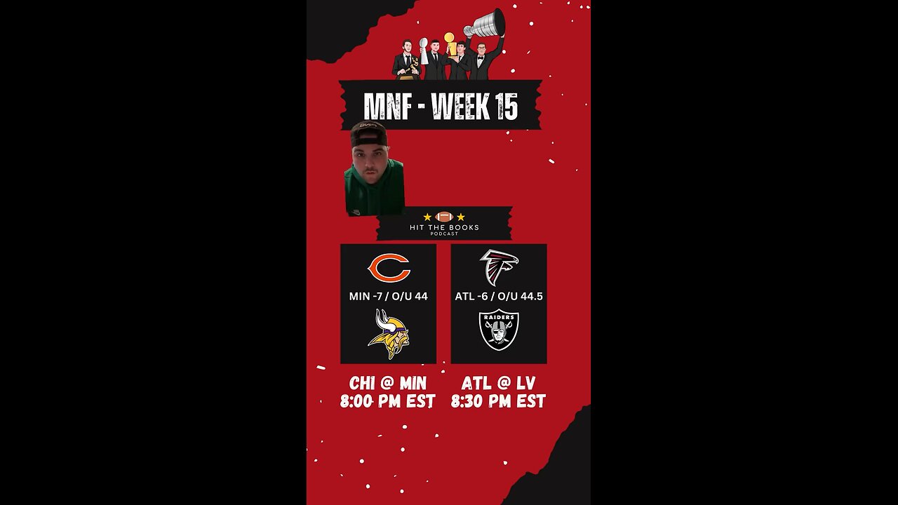 Huf’s plays for Monday Night Football Week 15 are in! Are you tailing these 3 plays?🏈🔥