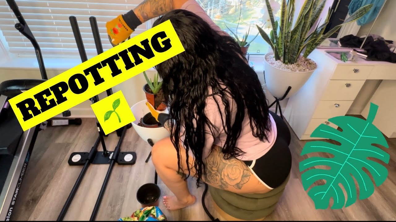 routine with me curvy girl Repotting SAZONDEPUERTORICO