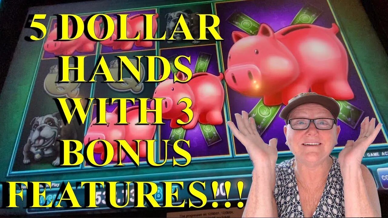 Slot Play - Piggie Bankin' - 5 DOLLAR HANDS WITH BACK TO BACK BONUS FEATURES!