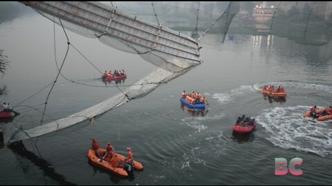 Pedestrian bridge collapses in India, killing at least 132