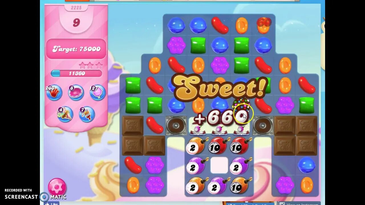 Candy Crush Level 2225 Audio Talkthrough, 3 Stars 0 Boosters