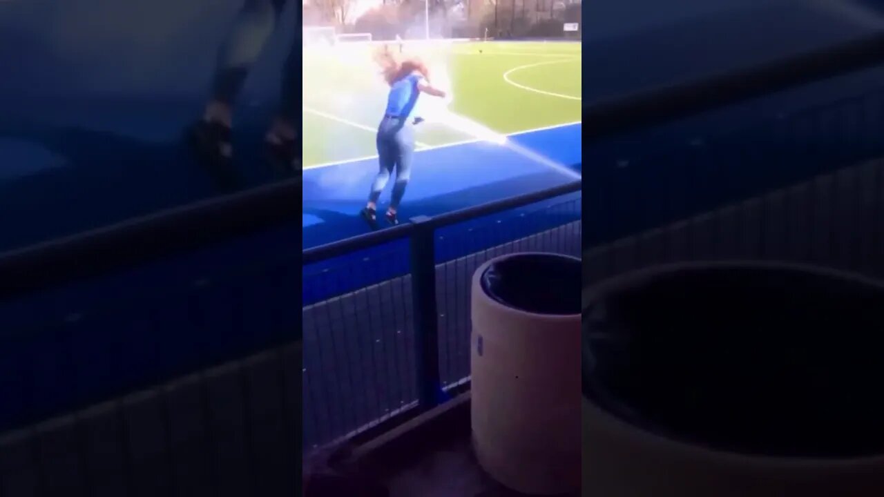 Trying to run out on the field 😂#shorts #crazyvideo #sprinkler #fail