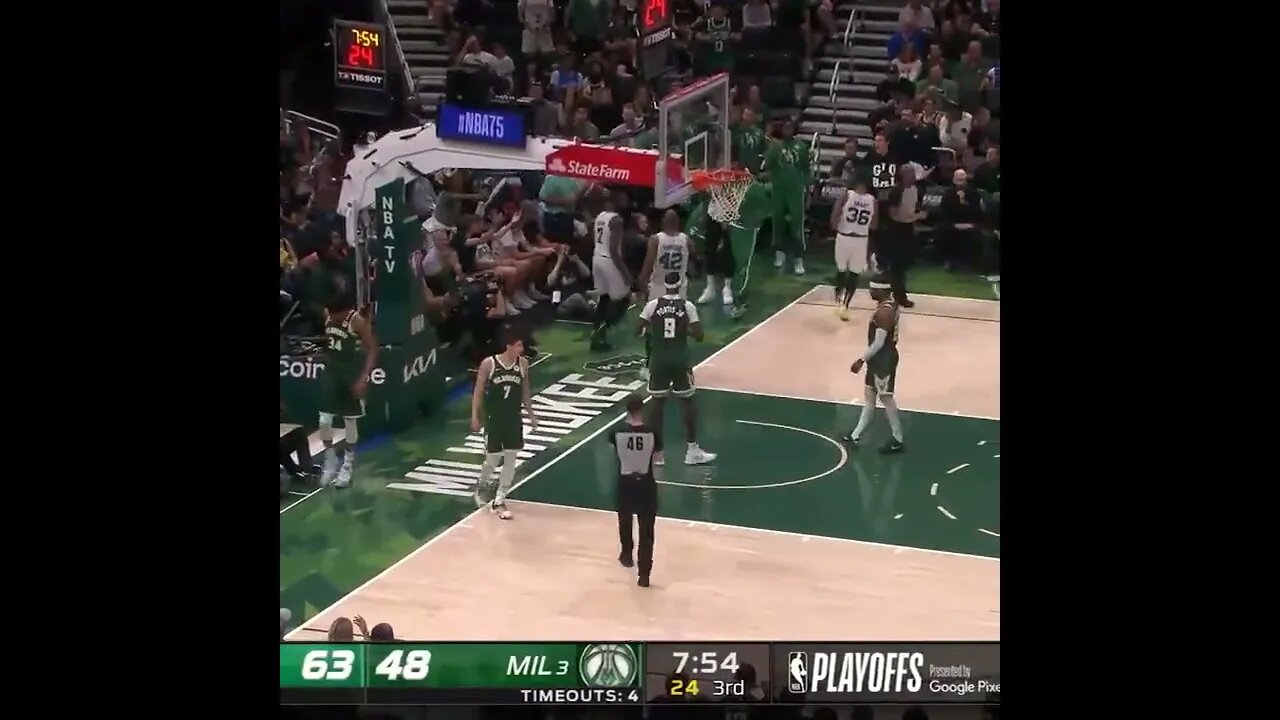 Jalen Brown Drive against Giannis and Plus 1