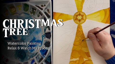 CHRISTmas Tree Watercolor Painting Process