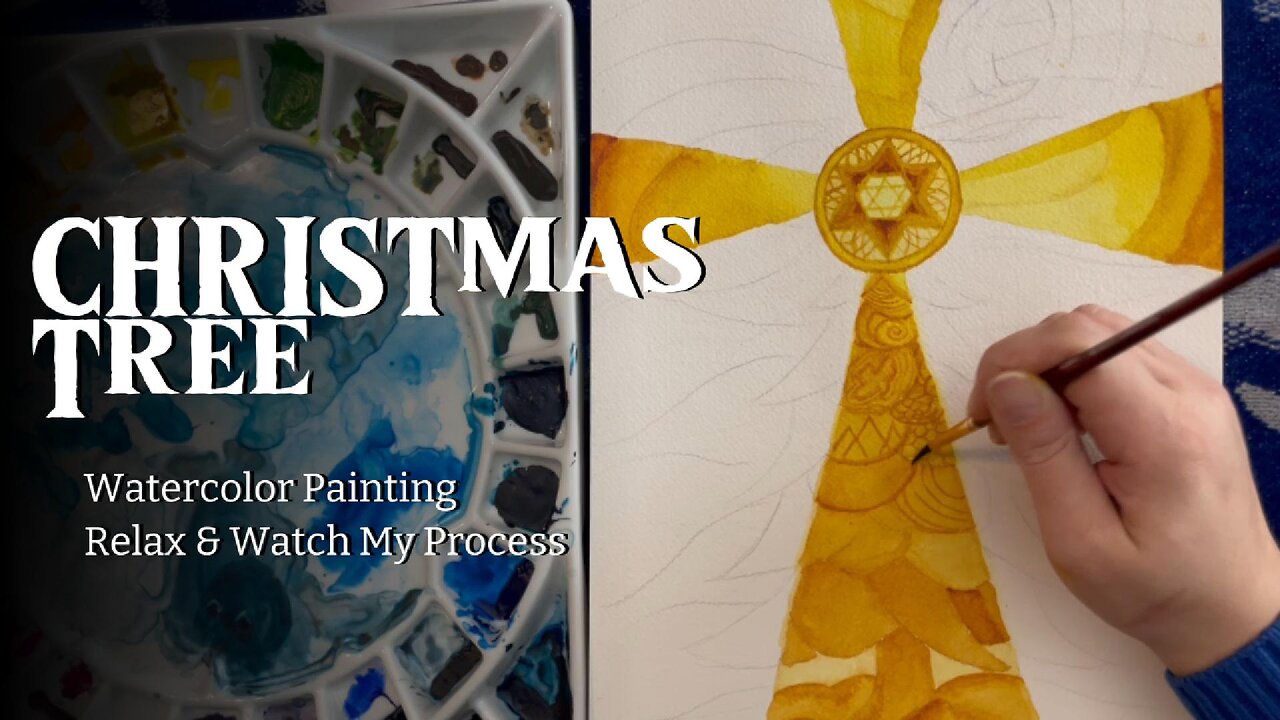 CHRISTmas Tree Watercolor Painting Process