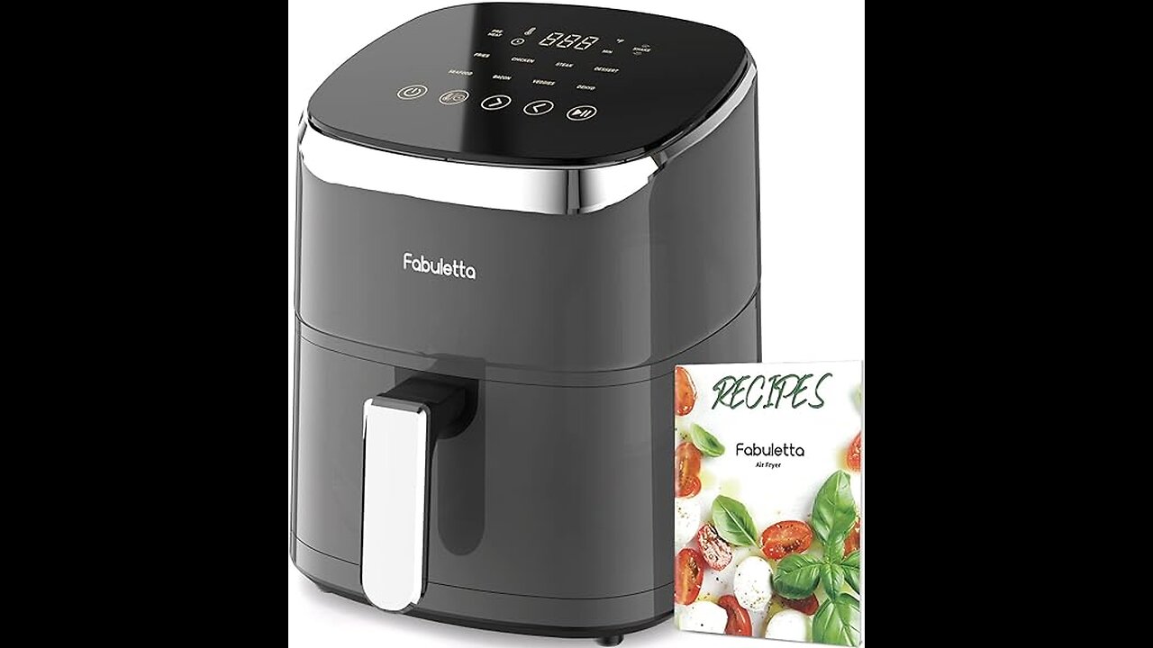 Air Fryer, Fabuletta 9 Customizable Smart Cooking Programs Compact 4QT Air Fryers