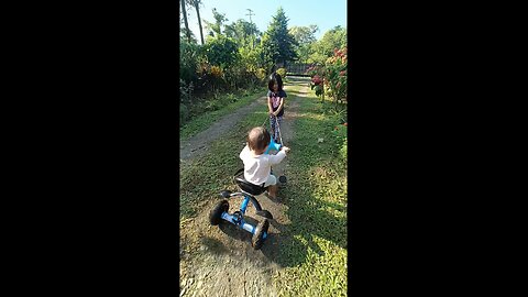 Gracy playing with Marvin
